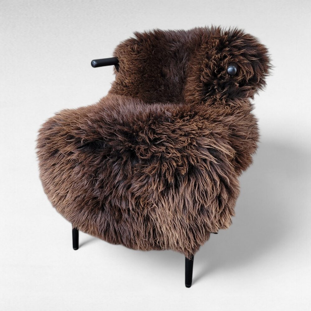 Large Lofty Brown Sheepskin Pelt 49" x 27"